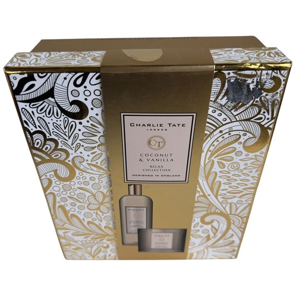 Charlie Tate London Coconut Vanilla Scent Luxury Bath Relax Collection Set